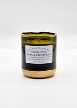 Load image into Gallery viewer, Large Vanilla and Sea Salt Dark Green Candle

